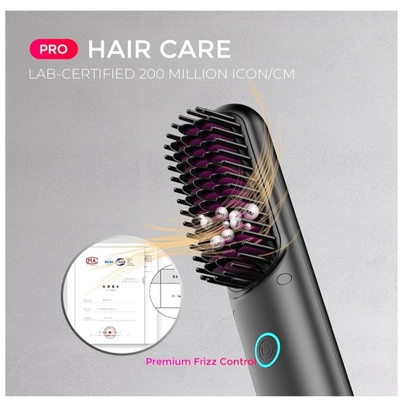 CORDLESS HAIR STRAIGHTENING / SOFT CURL BRUSH - NWT - Picture 8 of 10